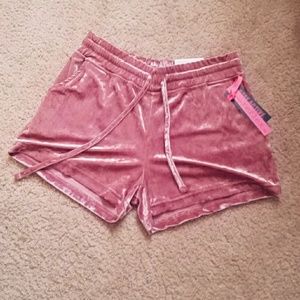 Mauve Velvet Shorts